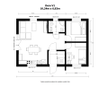 Plan układu pomieszczeń domu V1 o powierzchni 70 m²